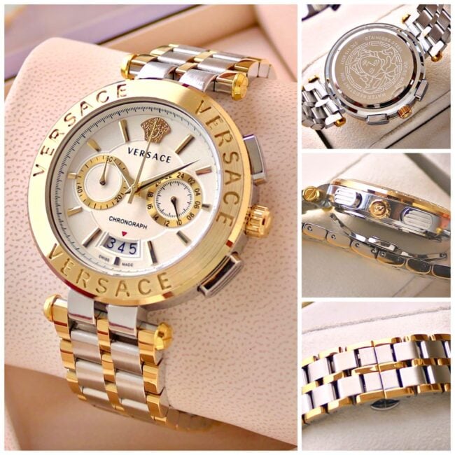 Versace Aion Chronograph Gold Watch