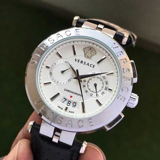 Versace Chronograph Black Silver Watch