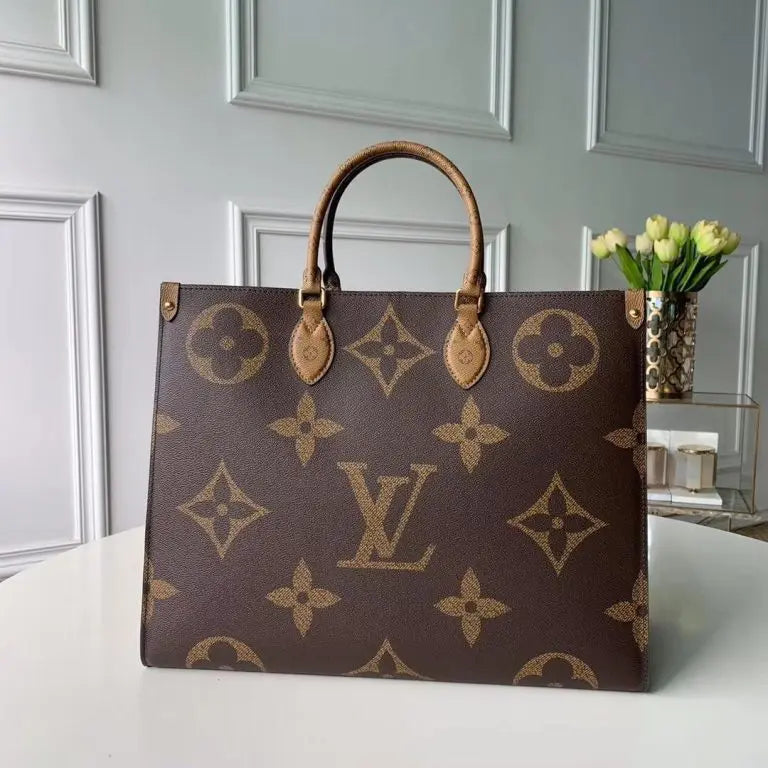 Vuitton On The Go Coffee Camel Tote Bag