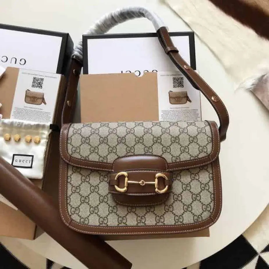 Branded Horse Bit Crossbody Sling Bag With Box