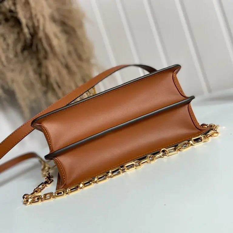 Vuitton Dauphine Brown Coffee Shoulder Bag With Box
