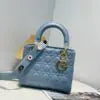Lady Dior Blue Matte Handbag