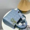 Lady Dior Blue Matte Handbag