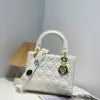 Lady Dior White Matte Handbag