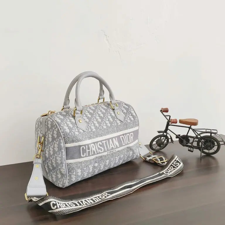 Christian Dior Grey Boston Bag