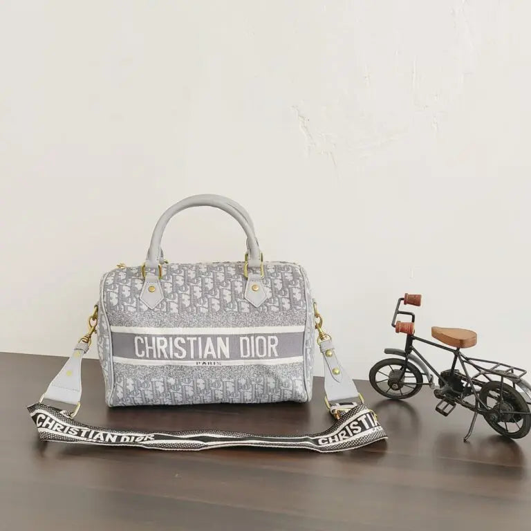 Christian Dior Grey Boston Bag