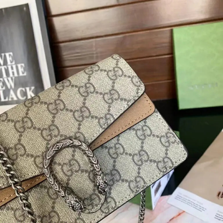 Gucci Dionysus Khaki Mini Sling Bag With Box