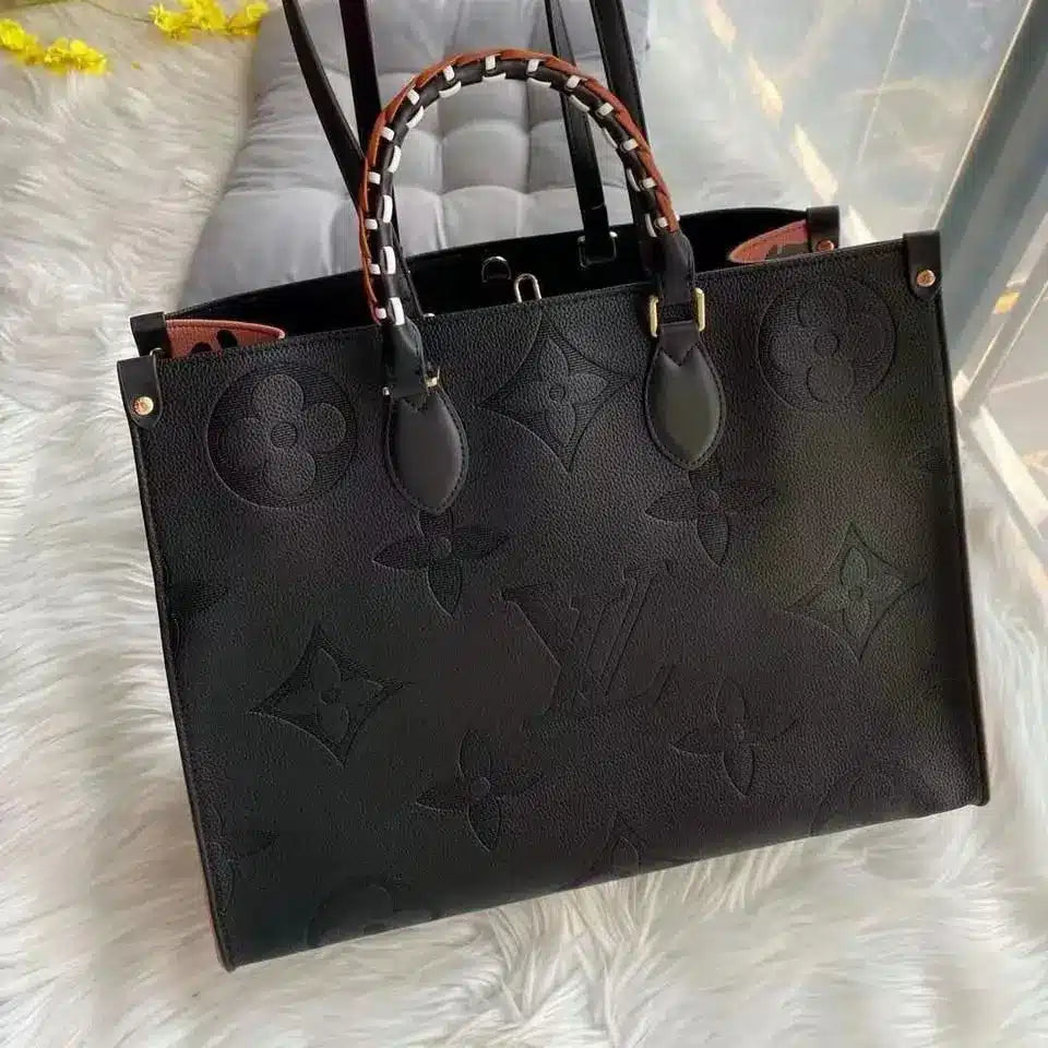 Vuitton On The Go Side Leopard Black Tote Bag