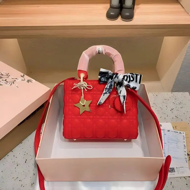 Lady Dior Mini Patent Premium Red Hand Bag With Box