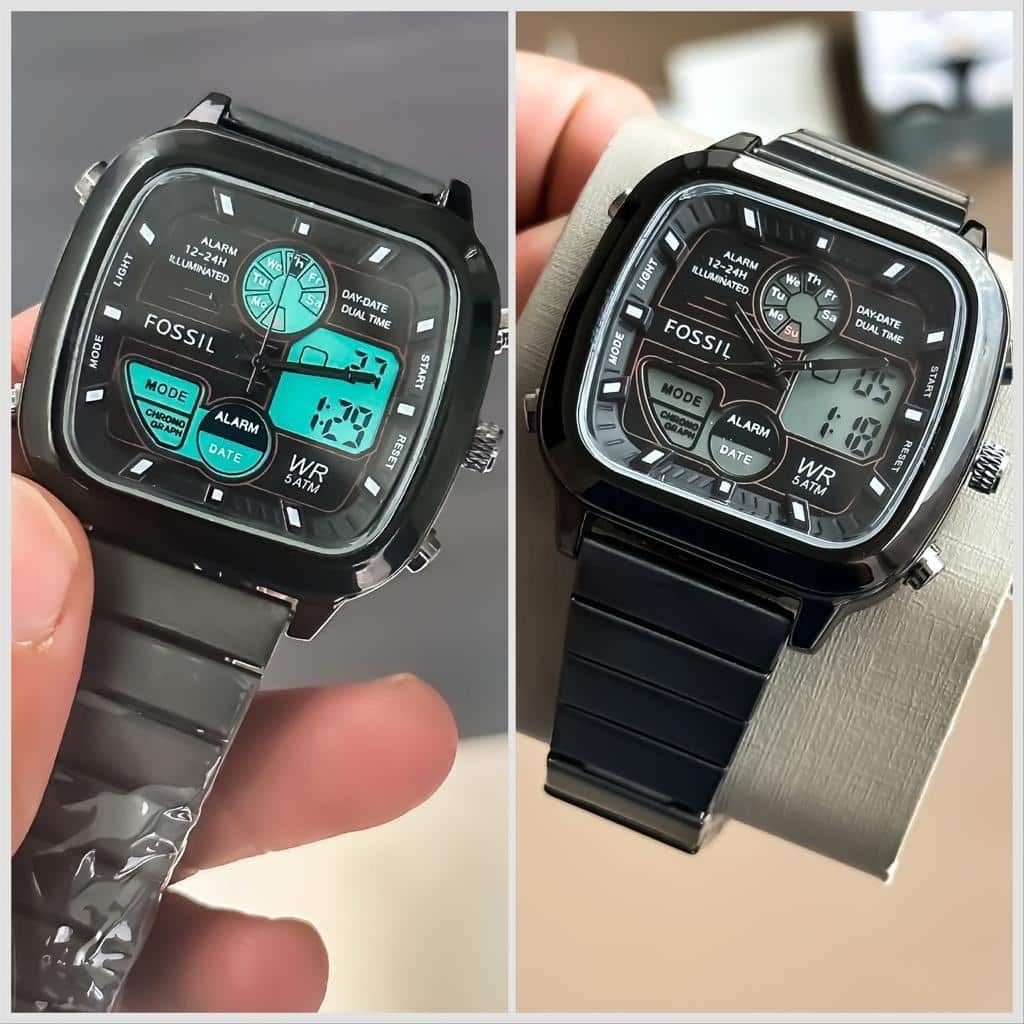 Fossil Digital Watch : Fossil Digital Stainless Steel Edition Watch For Men