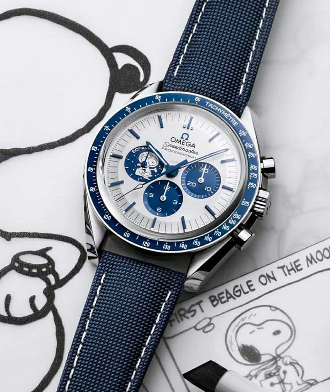 Branded Seamaster Watch Silver Snoopy "50th Anniversary" Watch