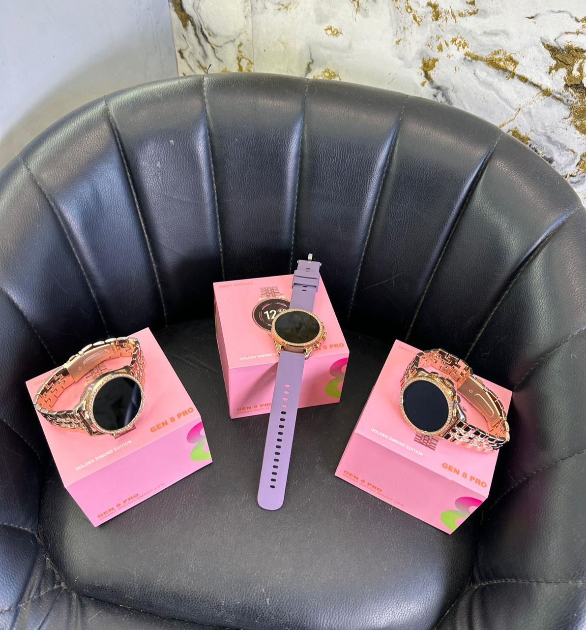 Fossil Watch Diamond Pink Dial, and Diamond Belt