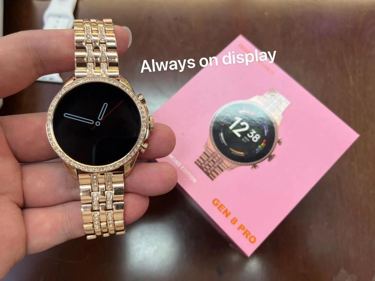Fossil Watch Diamond Pink Dial, and Diamond Belt