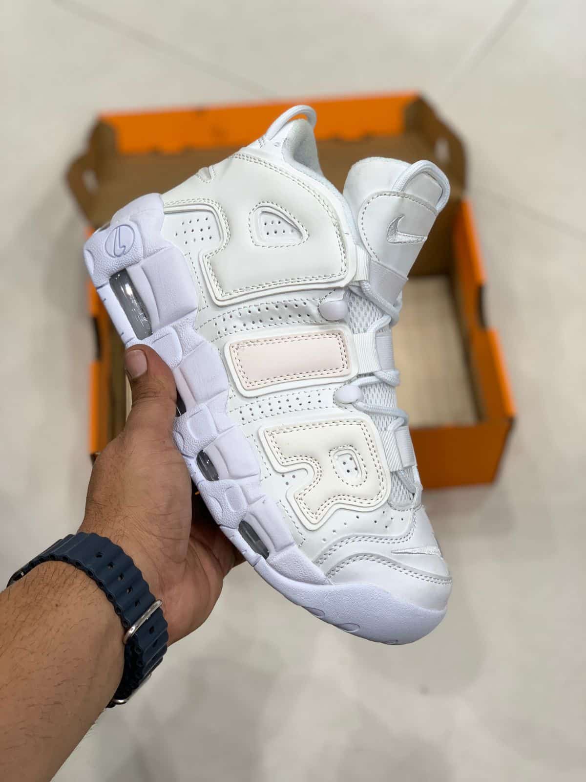 Nike Air More Uptempo White Cream Sneakers