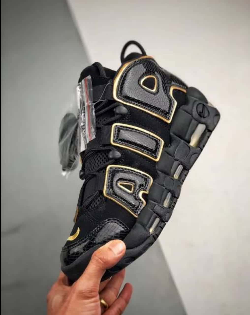 Nike Air More Uptempo Black Yellow Sneakers