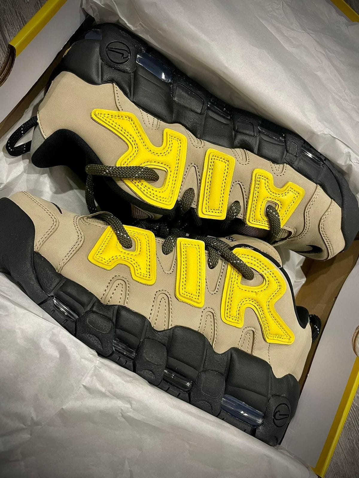 Nike Air More Uptempo Yellow Sneakers