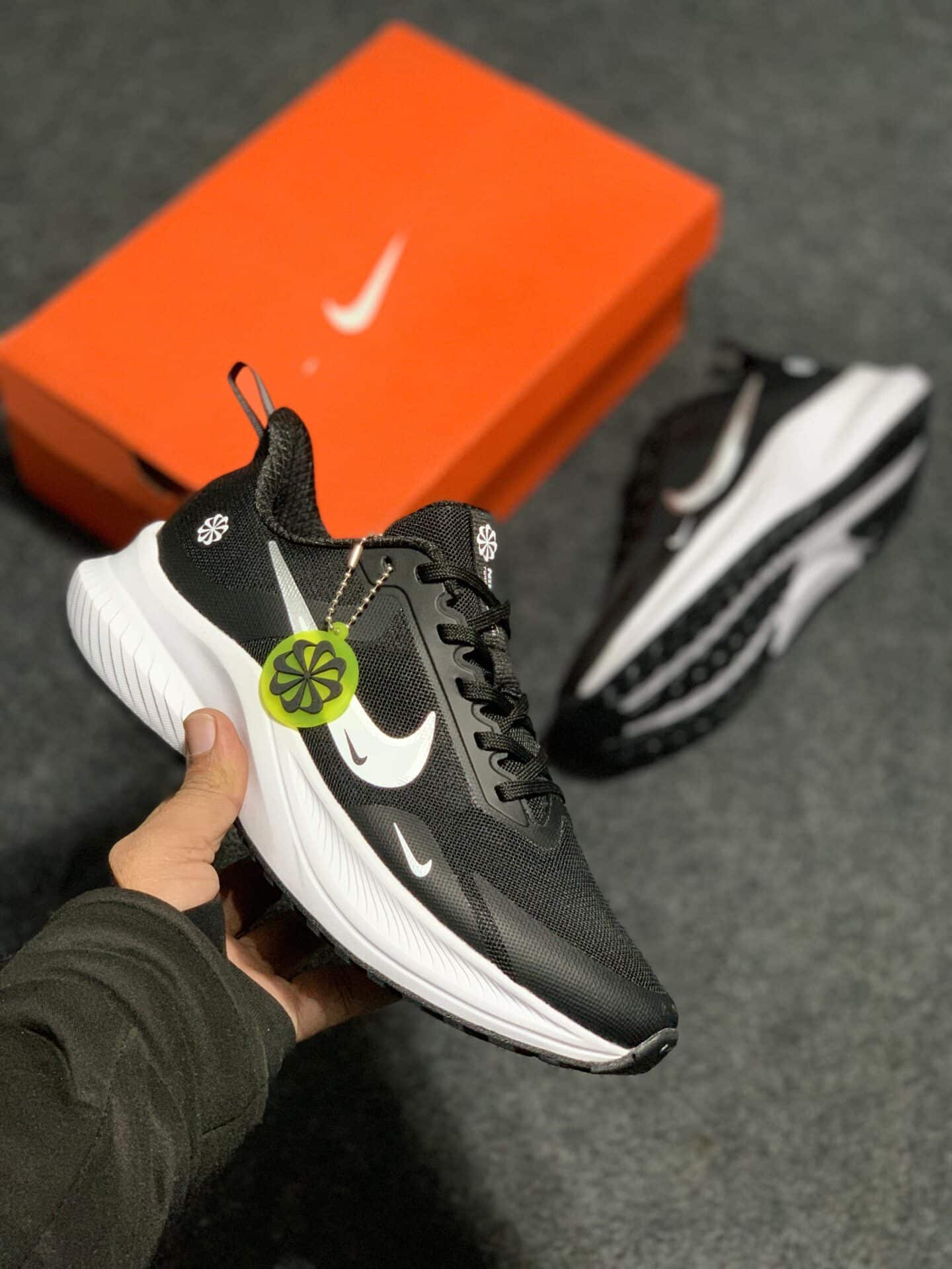 Nike Just Do It Black White Running Shoes