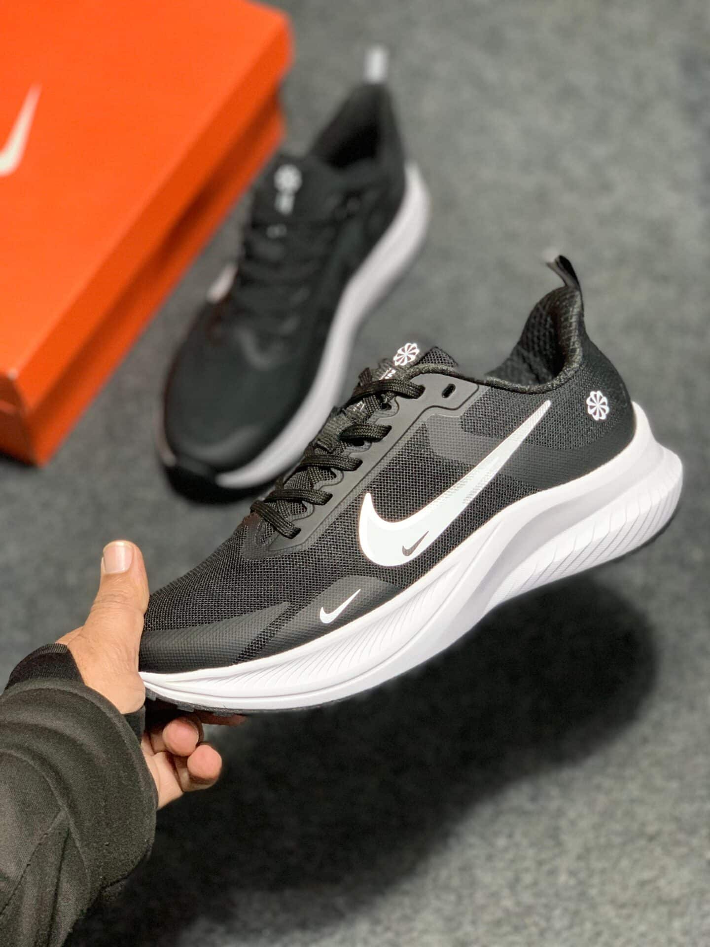 Nike Just Do It Black White Running Shoes