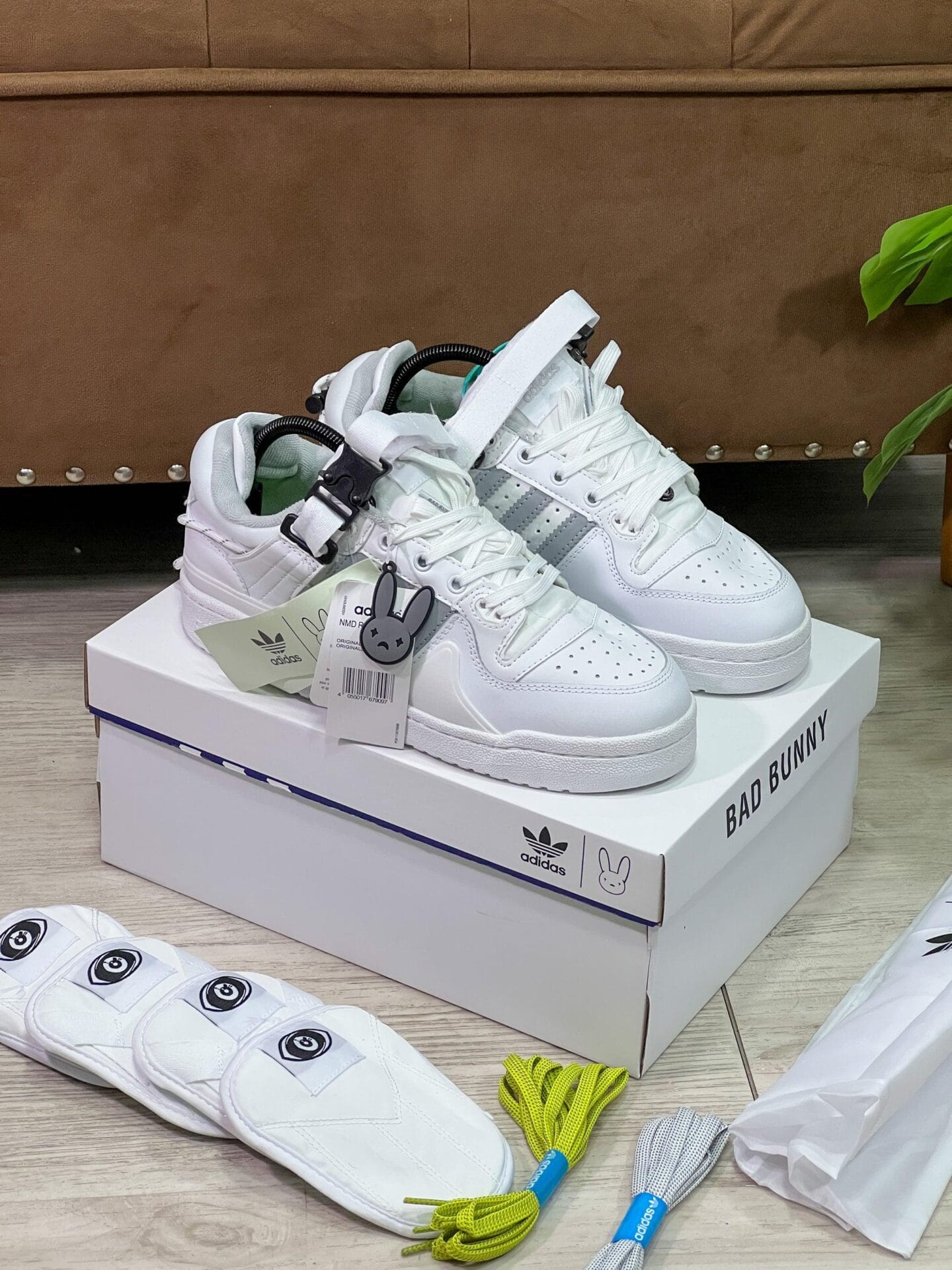 Adidas Bad Bunny White Sneakers