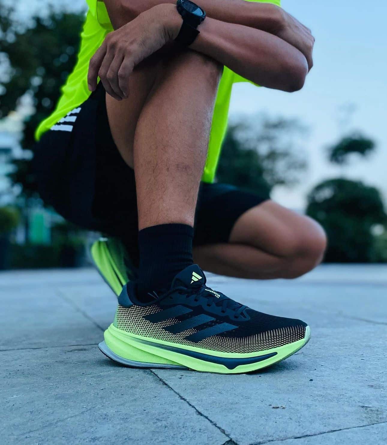 Adidas Supernova Black Green Running Shoes