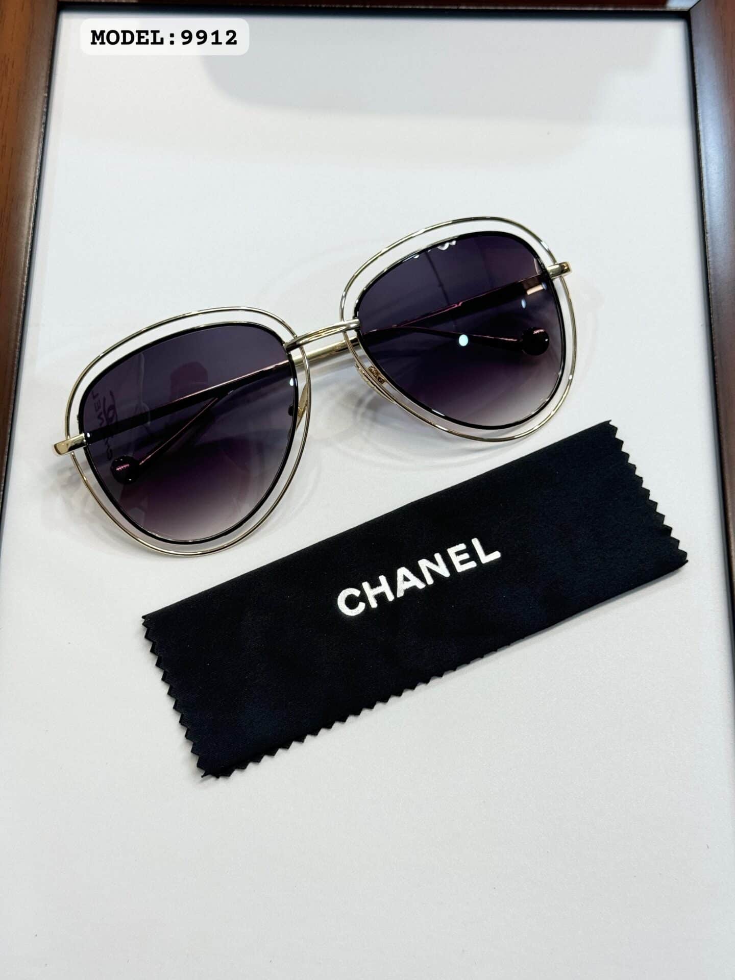 Chanel Wmns 9912 Gold Black Dc Sunglasses