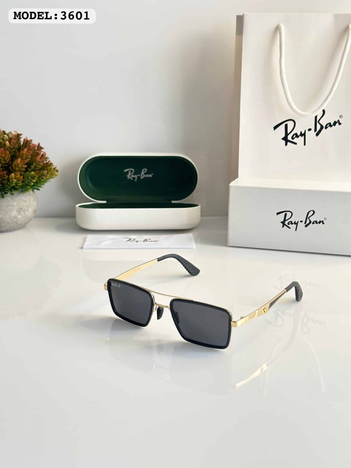 Rayban 3601 Gold Black Sunglasses