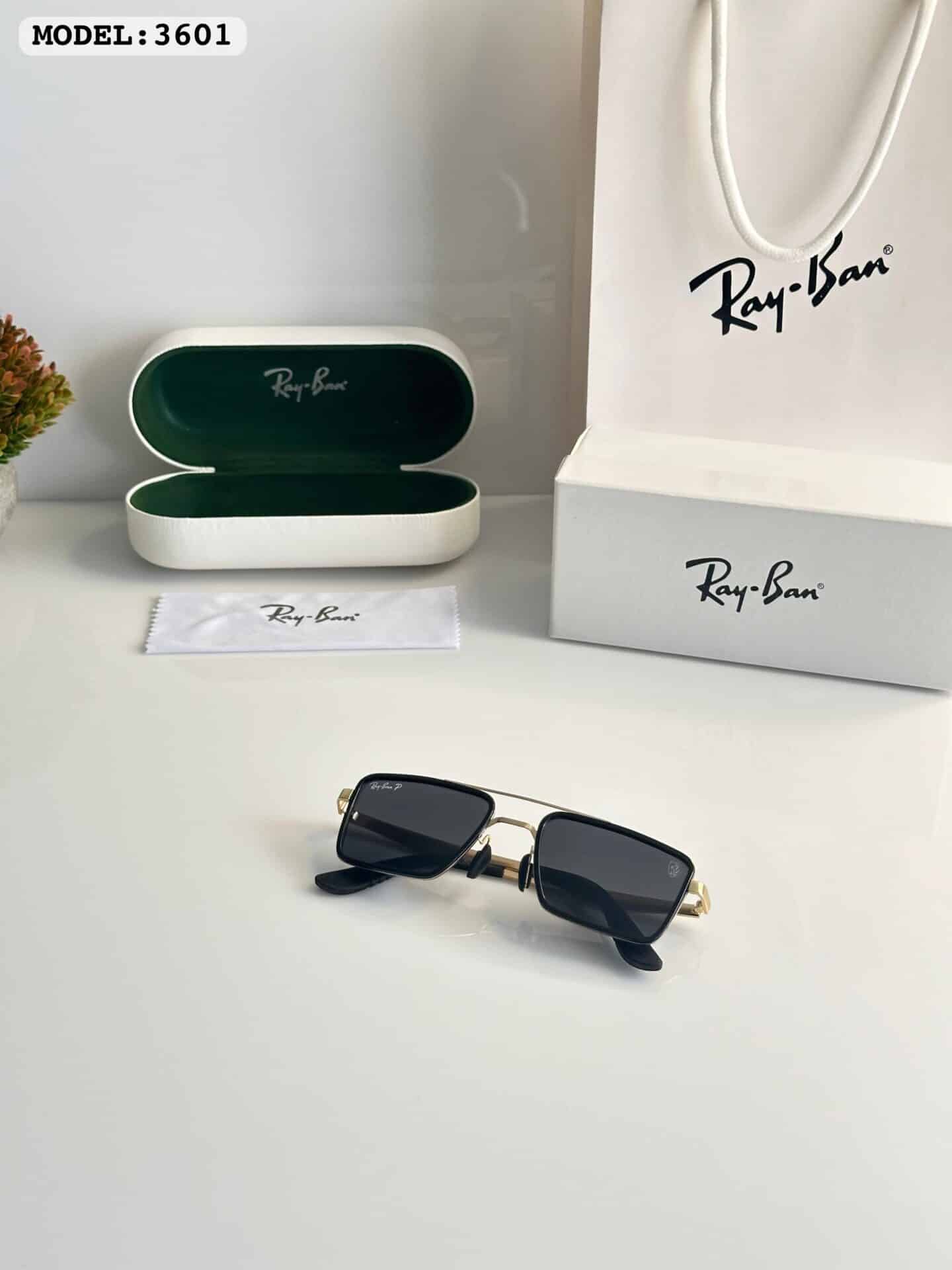 Rayban 3601 Gold Black Sunglasses