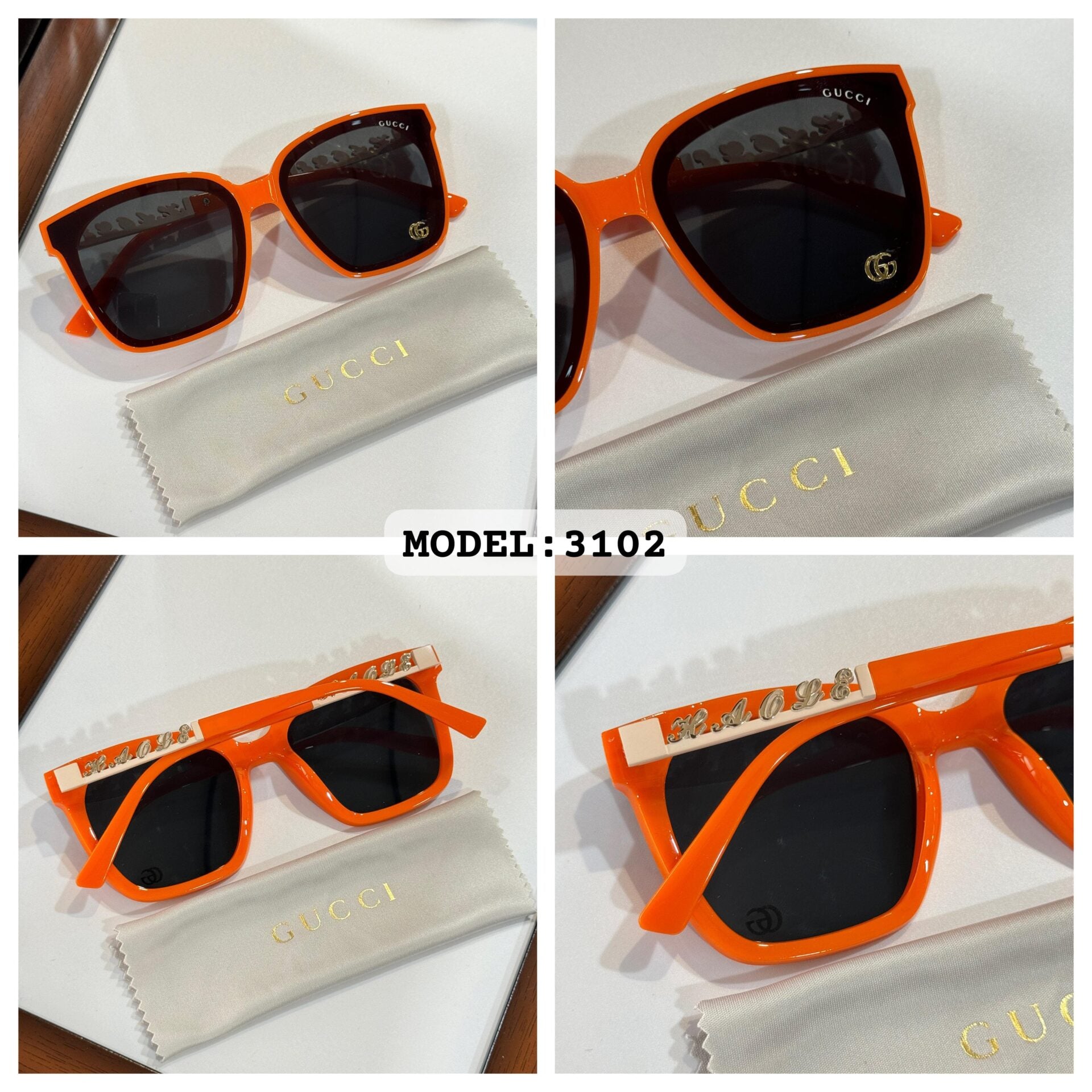 Gucci WMNS 3102 Orange Black Sunglasses