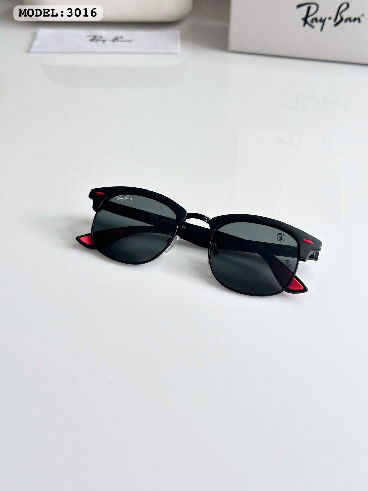 Rayban 3016 Full Black Glass Sunglasses