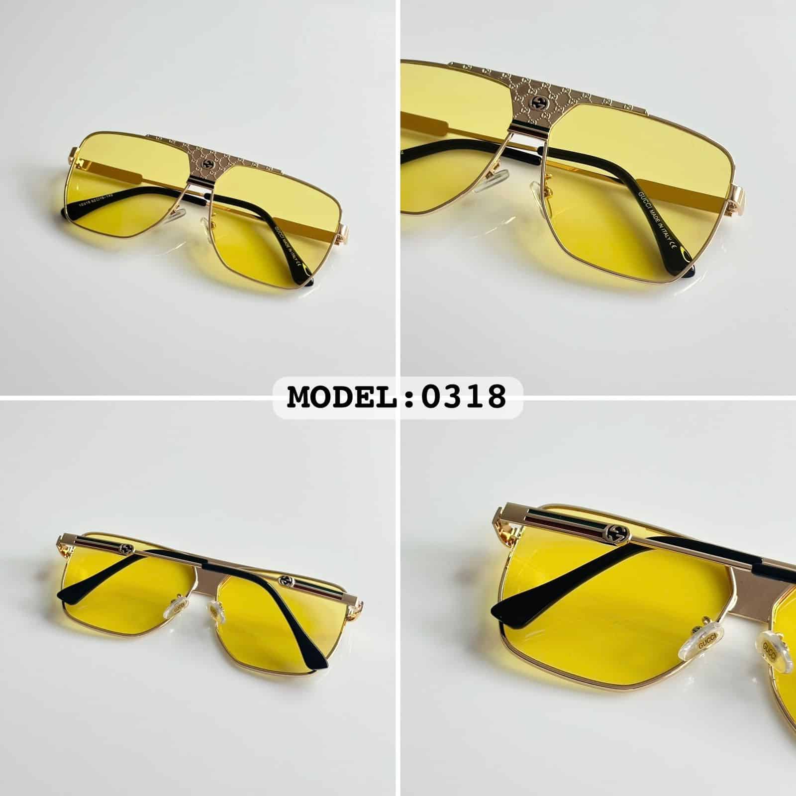 Gucci 0318 Gold Yellow Sunglasses