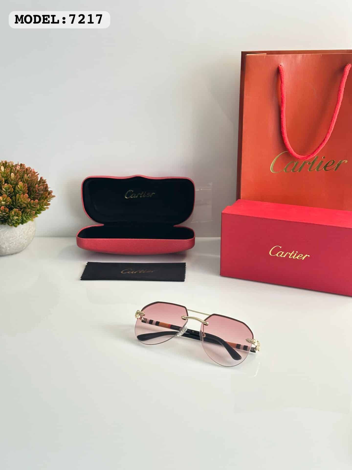 Cartier 7217 Gold Pink Sunglasses