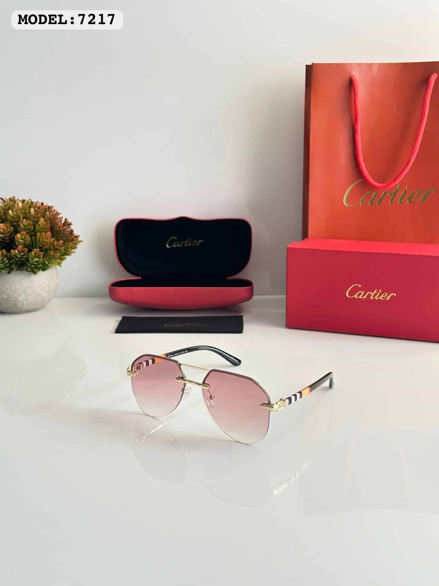 Cartier 7217 Gold Pink Sunglasses