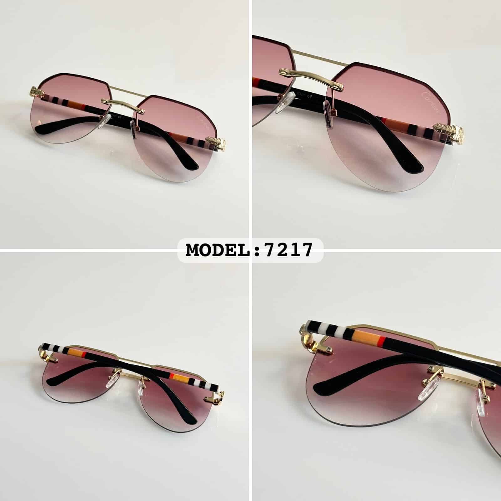 Cartier 7217 Gold Pink Sunglasses