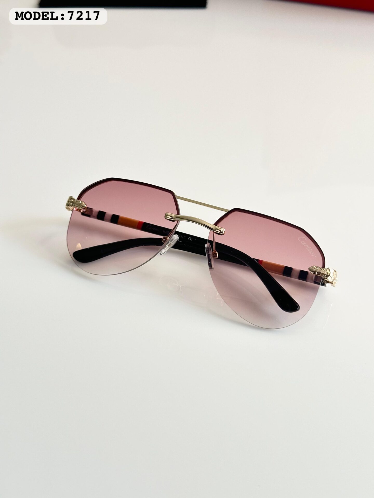 Cartier 7217 Gold Pink Sunglasses