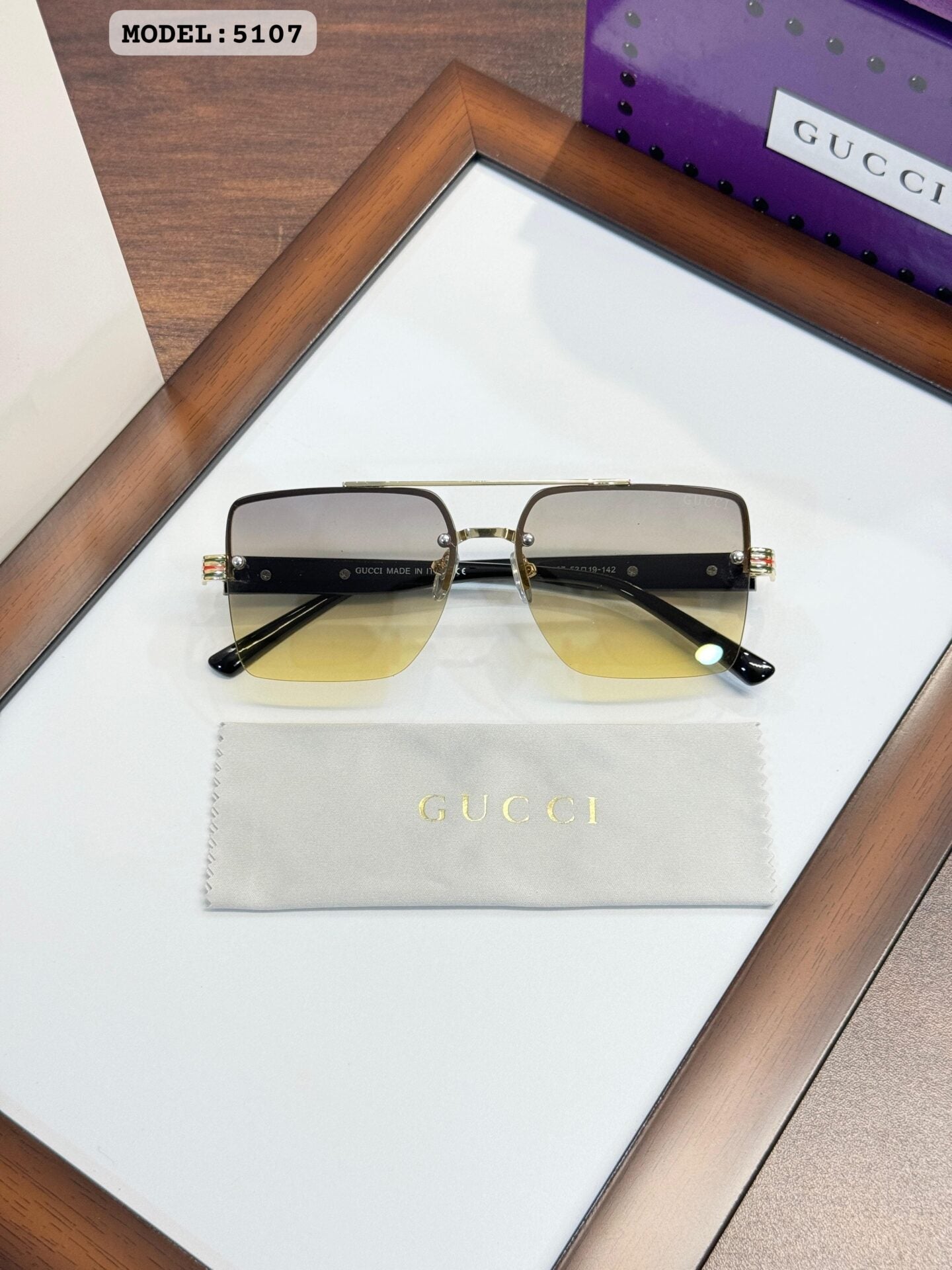 Gucci 5107 Gold Green DC Sunglasses