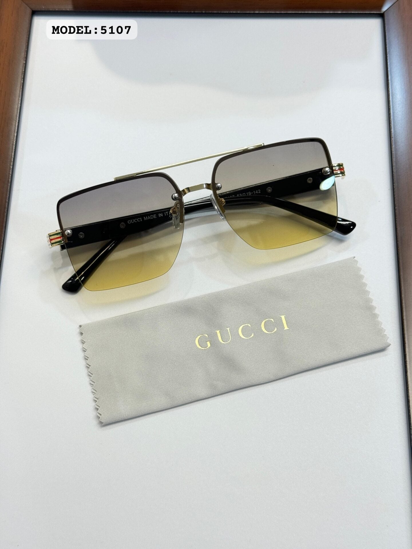 Gucci 5107 Gold Green DC Sunglasses