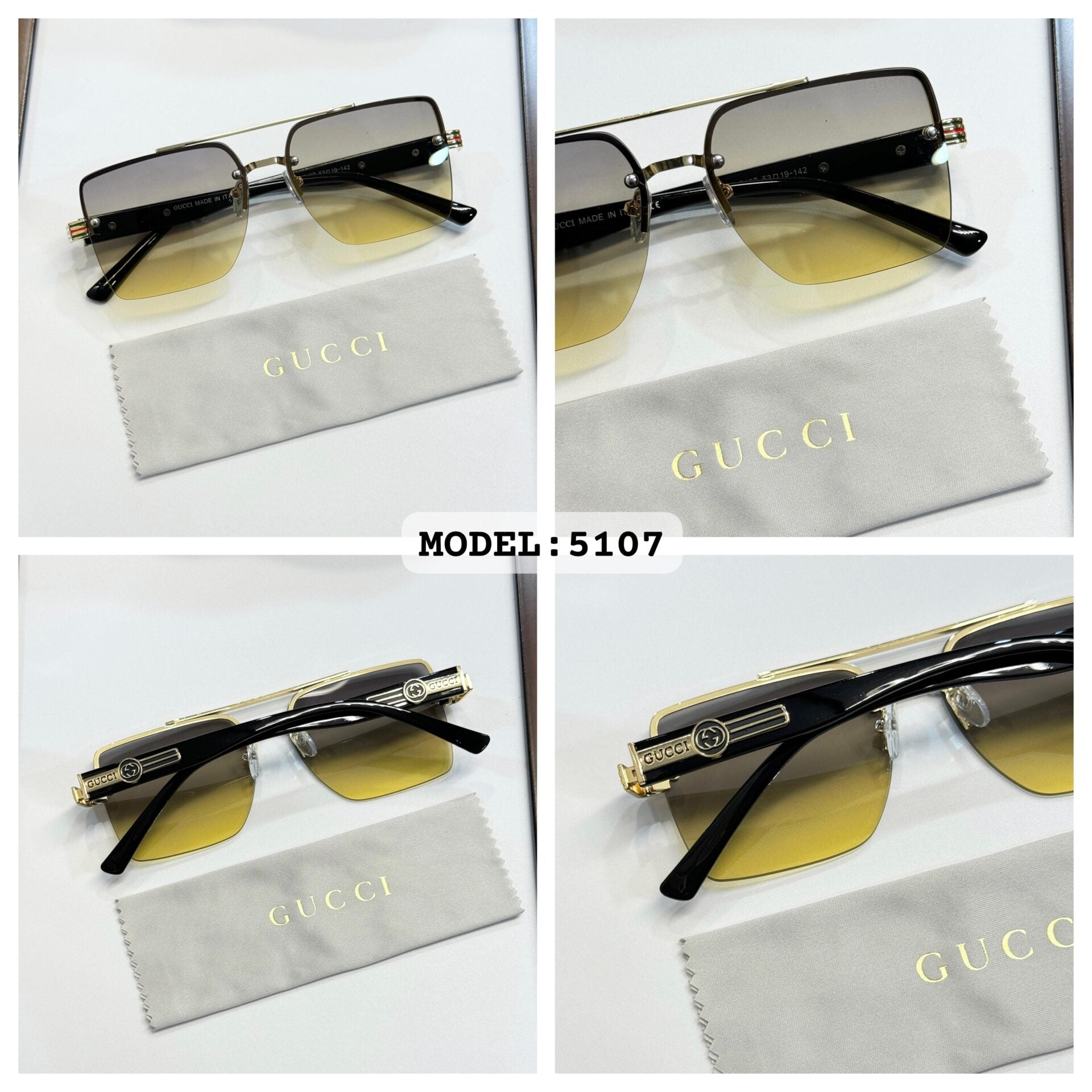 Gucci 5107 Gold Green DC Sunglasses