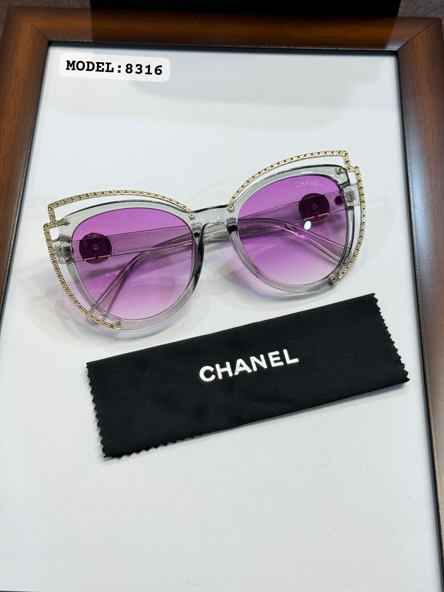 Chanel WMNS 8316 Grey Purple Sunglasses