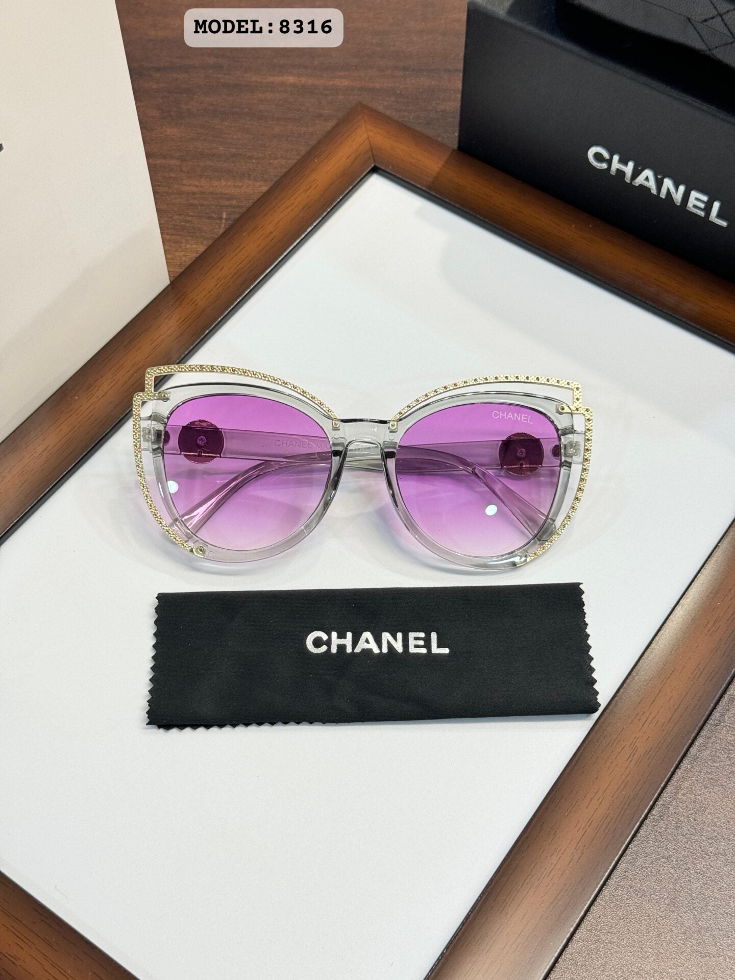 Chanel WMNS 8316 Grey Purple Sunglasses