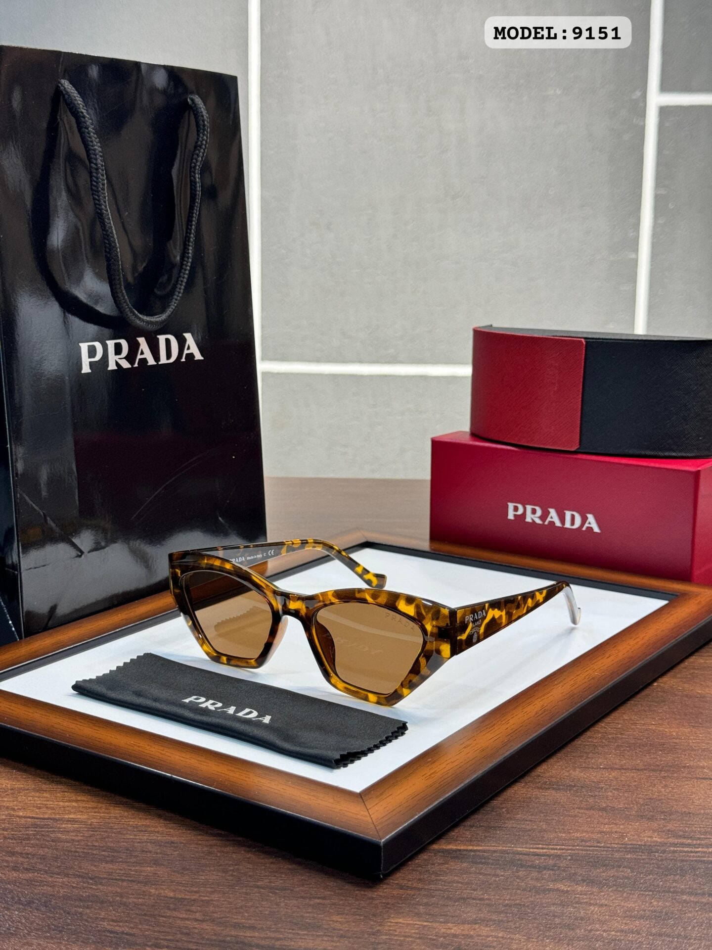 Prada 9151 Tiger Brown Sunglasses