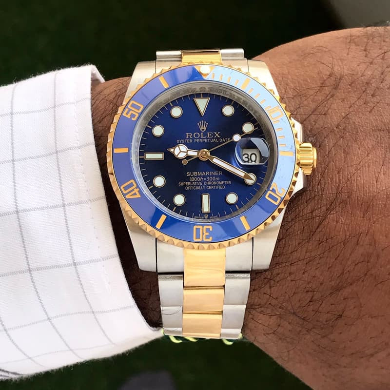 Rolex Submariner Two Tone Blue Dial Japanese Master Quality Automatic Men’s Watch