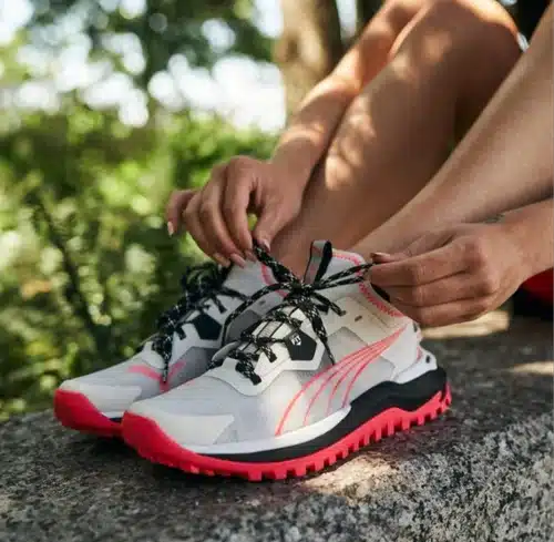 Puma Voyage Nitro Trail White Red Running Shoes