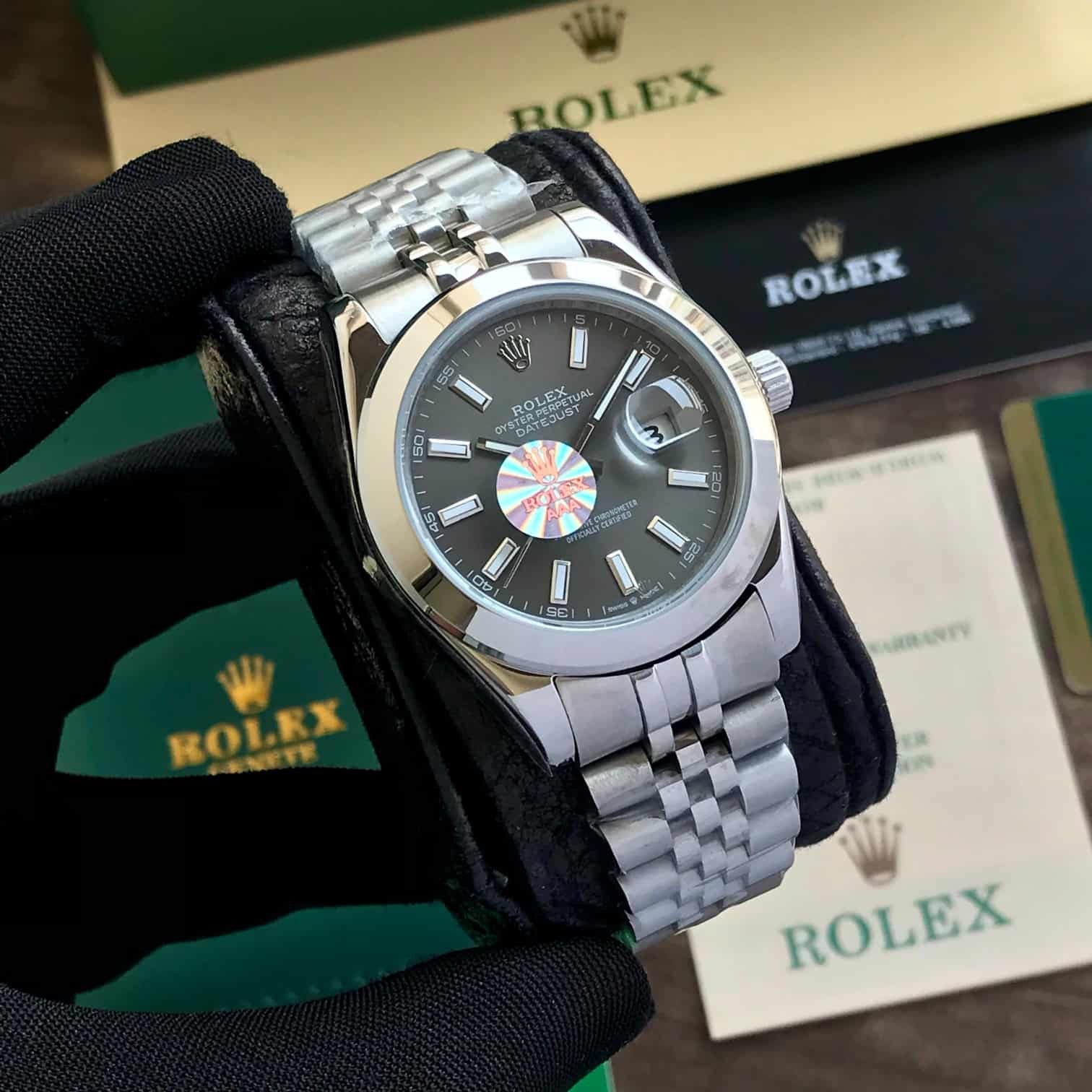 Rolex Date Just 41 Grey Dial Japanese Automatic Mens Watch