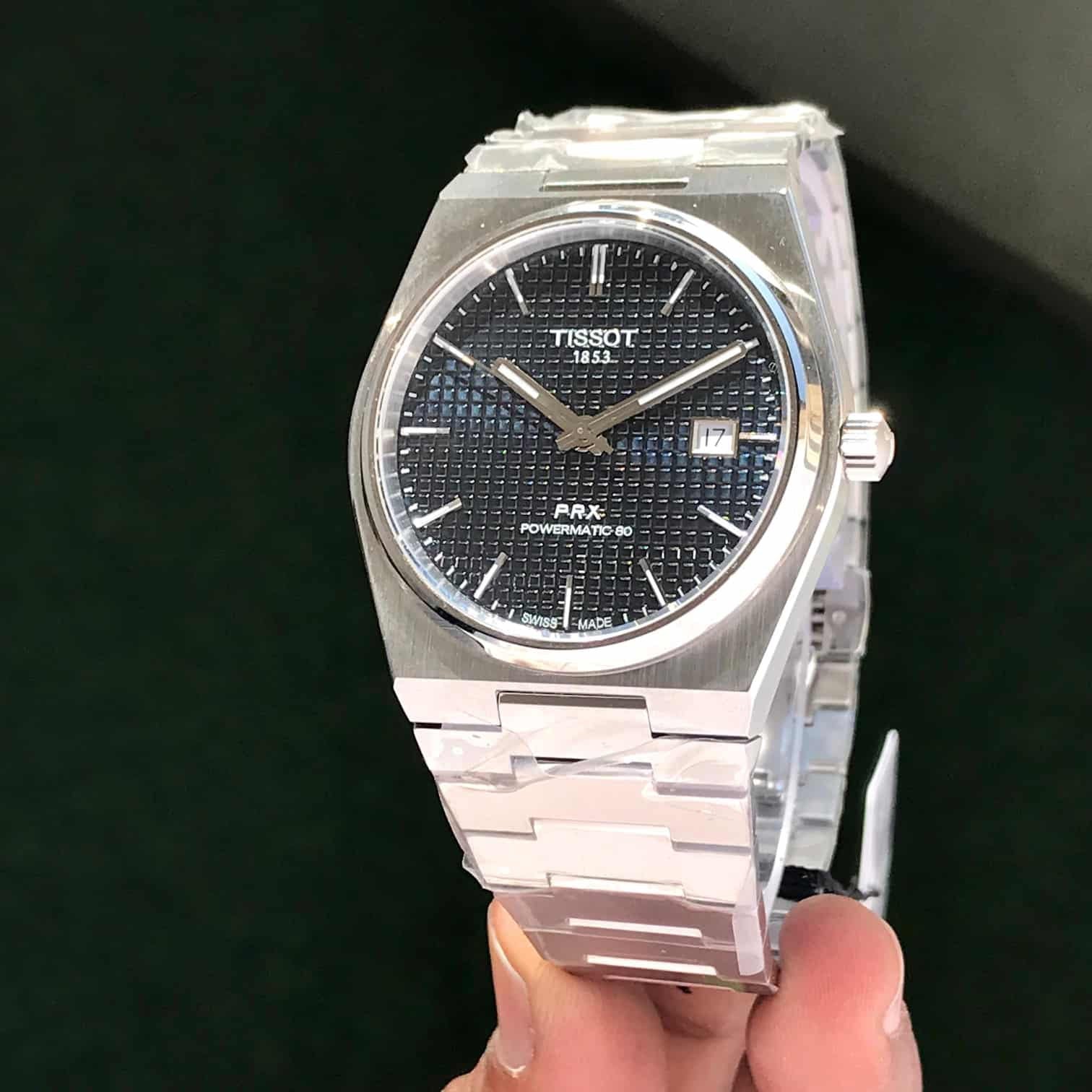 Tissot Poweromatic PRX Authentic Silver Black Dial Automatic Mens Watch
