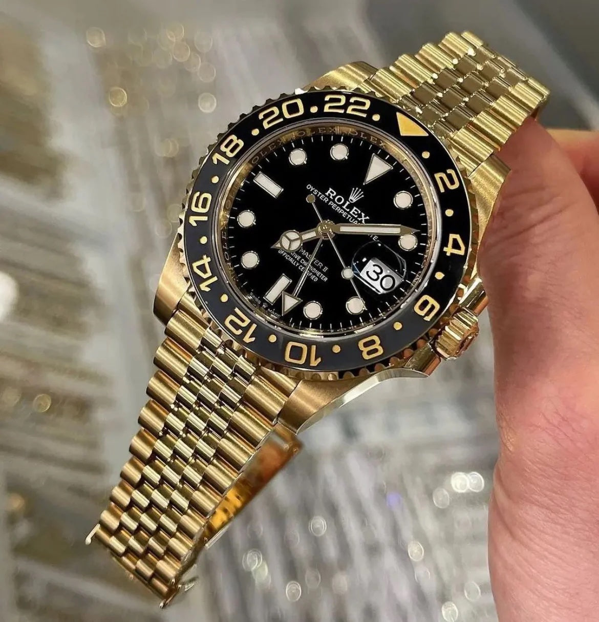 Rolex GMT Master || Full Gold Swiss ETA Movement 3255 Clean