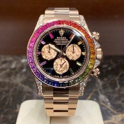 Rolex Rainbow Daytona Rose gold Tone Automatic Japanese Mens Watch