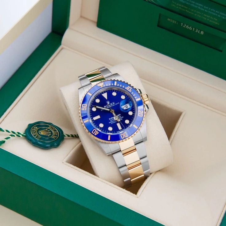 Rolex Submariner Two Tone Blue Dial Japanese Master Quality Automatic Men’s Watch