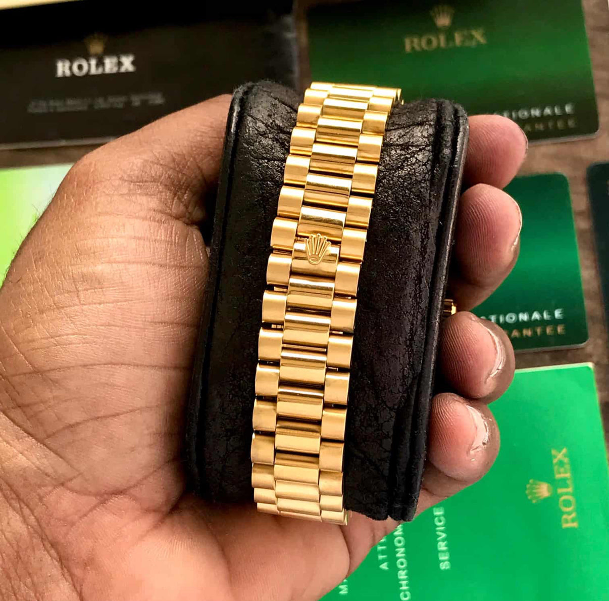 Rolex Day Date Gold Green Dial Watch