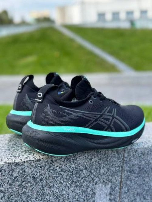 Asics Nimbus 25 Black Green Running Shoes