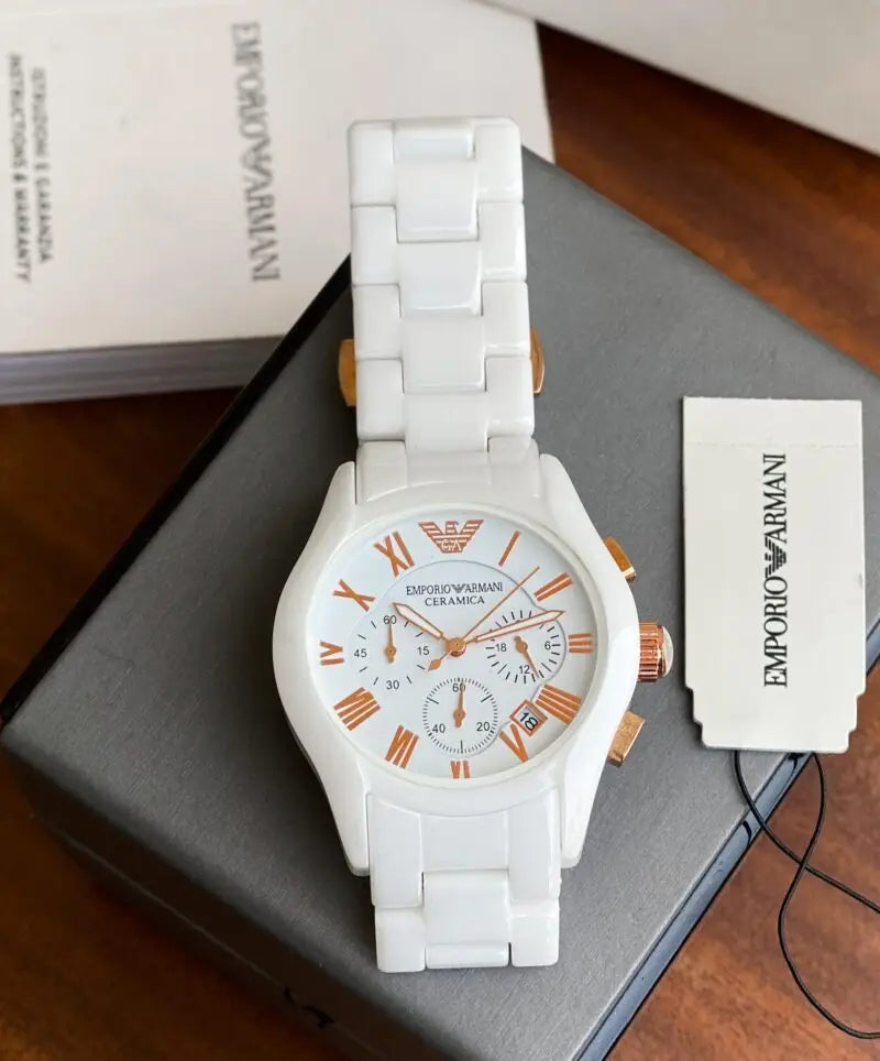Emporio Armani Ceramica White Analog Watch